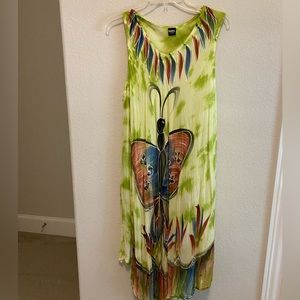 Bawa Canada Butterfly Painted Sleeveless Flowy Dress